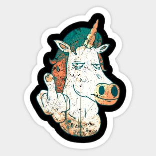 Middle Finger Unicorn Angry Sticker